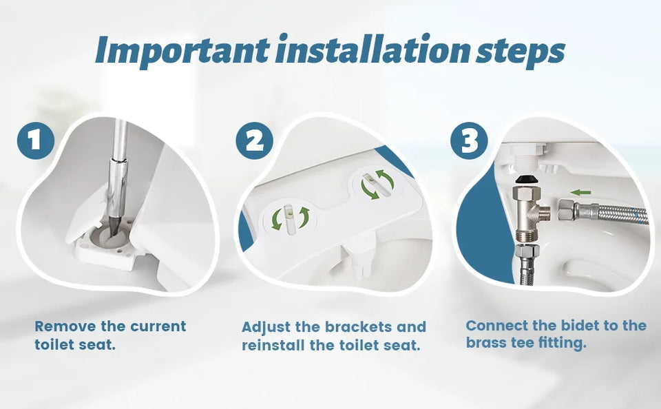 SAMODRA Non-Electric Left-Hand Bidet - Self Cleaning Dual Nozzle (Frontal and Rear Wash) Fresh Water Bidet