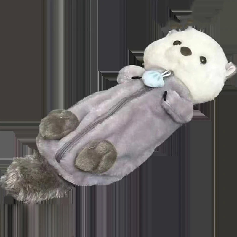 1Pcs Creative Sea Otter Plush Doll Pencil Case Ins High-attractive Pen Holder Cute Pencil Pouch Bag School Supplies Stationery