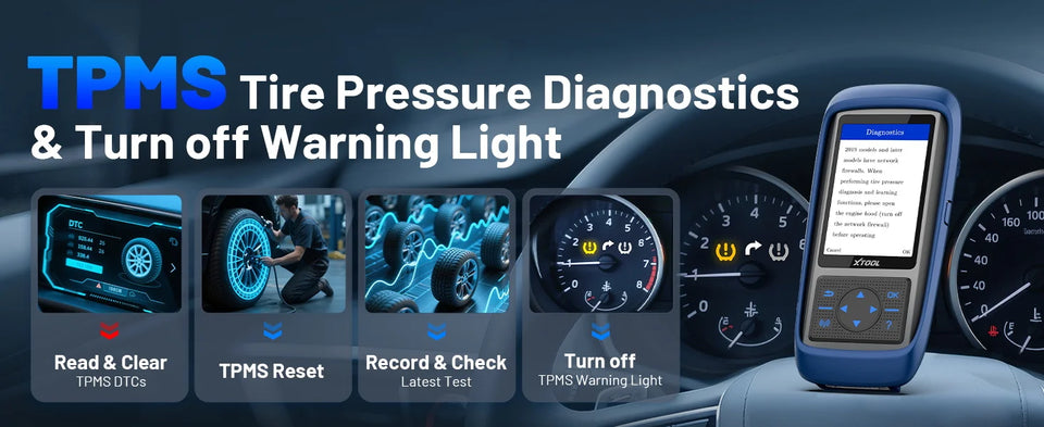 XTOOL TP150 WiFi TPMS Diagnostic Tool Program TS100 Sensor Read/Clear DTCs OBD2 TPMS Activate & Relearn All Sensors Free Update