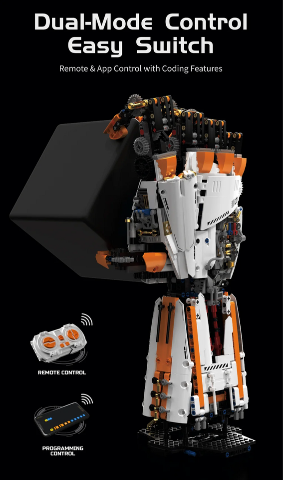 1628PCS DIY Robotic Arm Building Set - Programmable Motorized Bionic Model, STEM Engineering Gift for Kids & Teens Ages 8-14