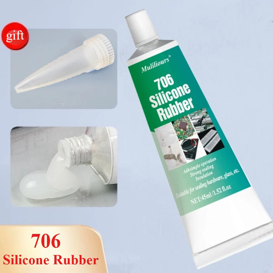Electronic Waterproof Sealant 706 Silicone Rubber Paste Semi Transparent Insulation Anti Leakage Adhesive Fixing Glue