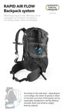 Qunature Backpack Lightweight Mountaineering Hiking Backpack Outdoor Sport 30+5L Breathable Wear-resistant Waterproof Bag