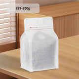 StoBag 50pcs White Cotton Paper Coffee Beans Packaging Bag with/No Valve Sealed for Powder Nuts Storage Stand Up Reusable Pouch