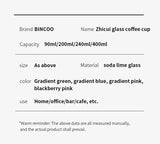 Bincoo High End Coffee Cup Elegant Retro Glass for Americano Dirty Flat White Espresso and Latte Available in 90/200/240/400ml