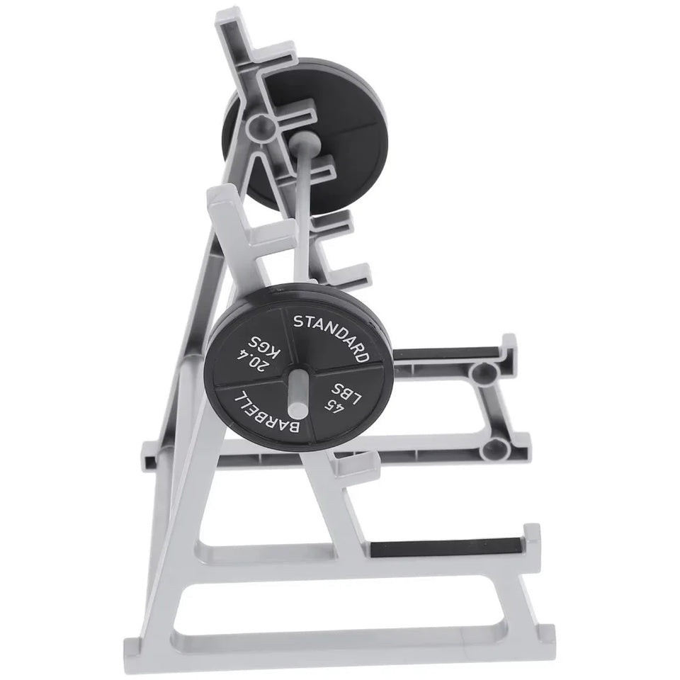 Creative Barbell Rack Pen Holder With Barbells And Weights Desk Pen Organizer Mini Squat Rack Ornaments Stationery Storage Rack