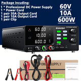 15V 30V 60V DC Power Supply Variable High Power Bench Power Supply for Fast Recharge, Equivalent to adding a BMS to your battery
