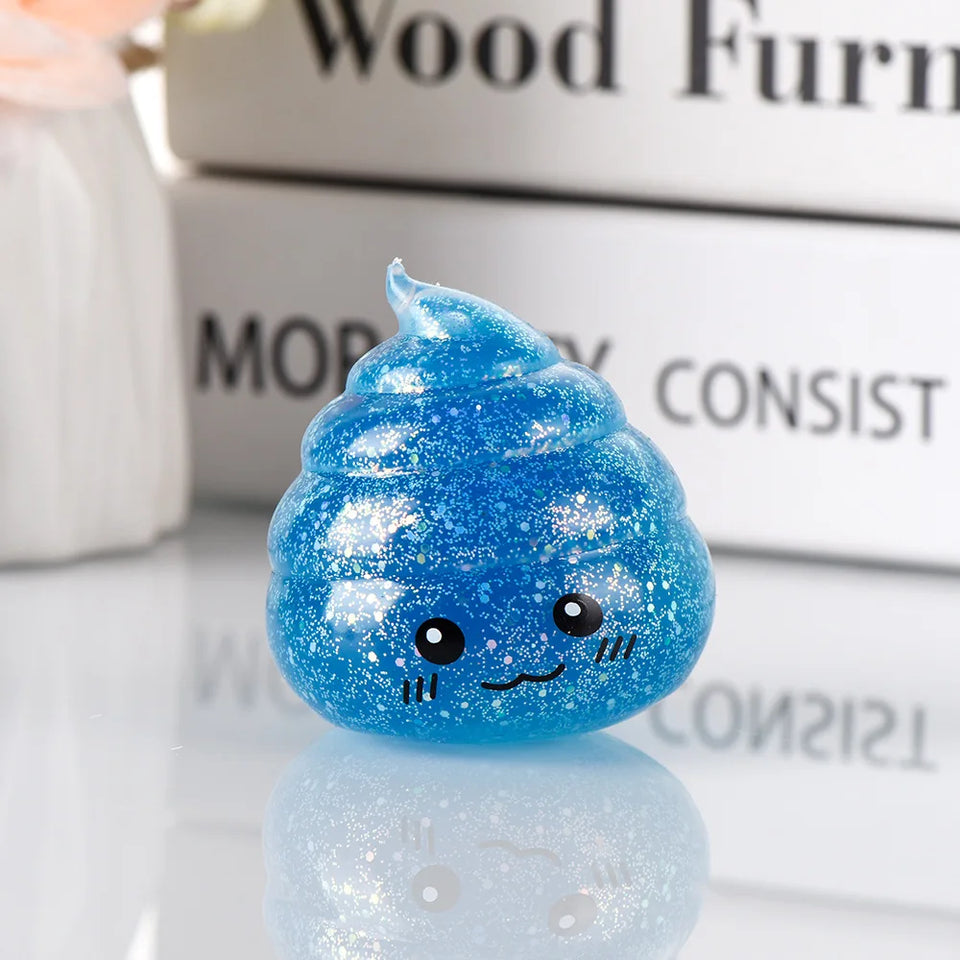 2026 Novelty Squishy Poo Stress Ball Squishies Toys Glitter Funny Stretch Squeeze Fidget Toys for Adults Fool's Day Prank Gift