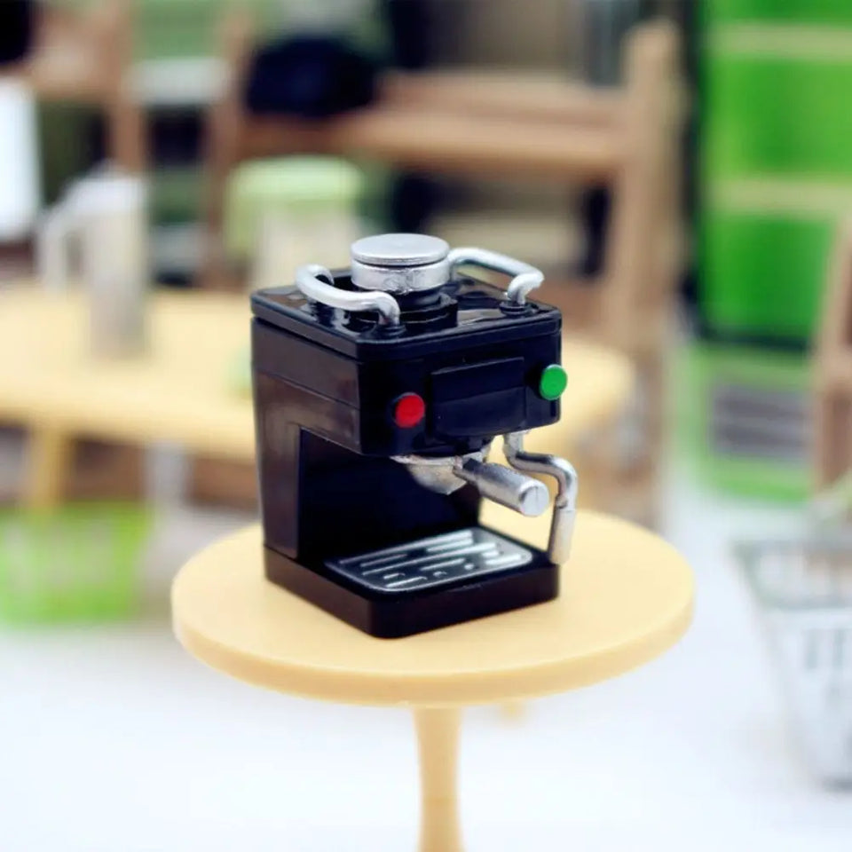 Funny DIY Gift 1:12 Miniature Dollhouse Coffee Maker Plastic Funny Coffee Machine Model Kitchen Electrical Appliances Girls