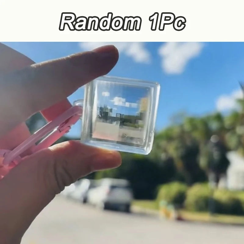 New Blank Acrylic Pixel Filter Keychain Clear Frame Keyring Couple Anniversary Graduation Bag Pendant Playful DIY Accessories