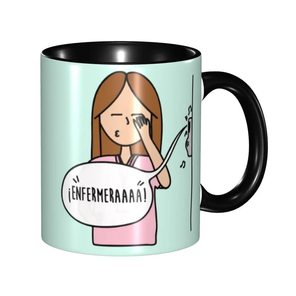 Pink Doctor Nurse Coffee Mugs DIY Customized Enfermera En Apuros Ceramic Milk Tea Mug Cup