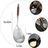 Stainless Steel Spider Strainer Skimmer Ladle for Cooking and Frying, Kitchen Utensils Wire Strainer Pasta Spoon