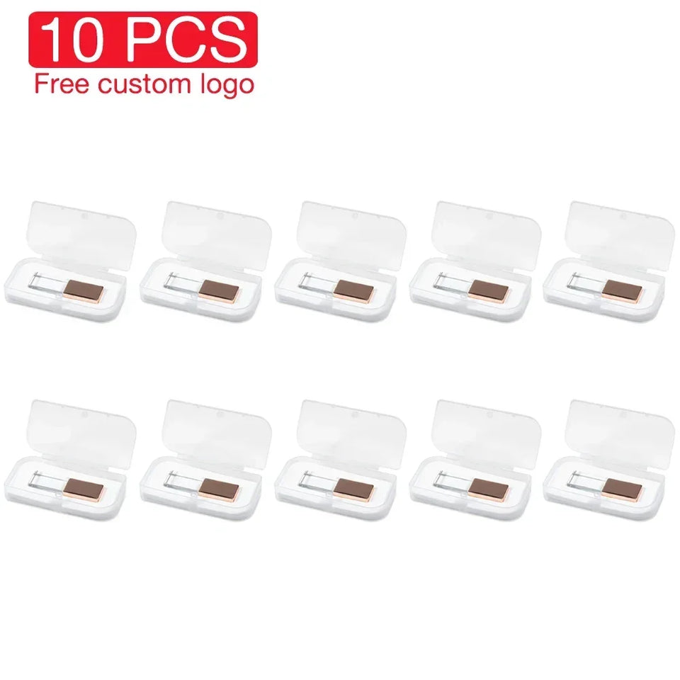 10PCS LOT High-speed Crystal USB Flash Drives 128GB Free Logo Pendrive 64GB Memory Stick 32GB 4GB Iron Box high-capacity U Disk