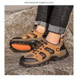 Spring Casual Shoes Men Breathable Comfortable Lace Up Walking Shoes Autumn Classic Outdoor Sneakers Thick-Soled Hiking Shoes