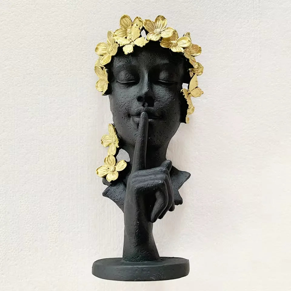 Dropshipping Resin led Wall Lamp Modern Girl Portrait Wall Light Face Art Lamp Bedroom Living Room Home Decor Lighting Luminaria