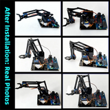 DIY Black Robotic Arm Construction Kit - Learn Welding, Basic Electronics, Circuit Design & Control, Perfect for STEM Projects, Maker Education, Beginners Tech Gift