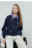 TOYOUTH Women Warm Hoodies Sweatshirt 2025 Winter New Cotton Cartoon Embroidery Age-Reducing Tops