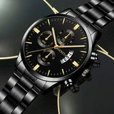 Fashion Men Stainless Steel Watch Luxury Calendar Quartz Wrist Watch Mens Business Watches for Man Clock Montre Homme