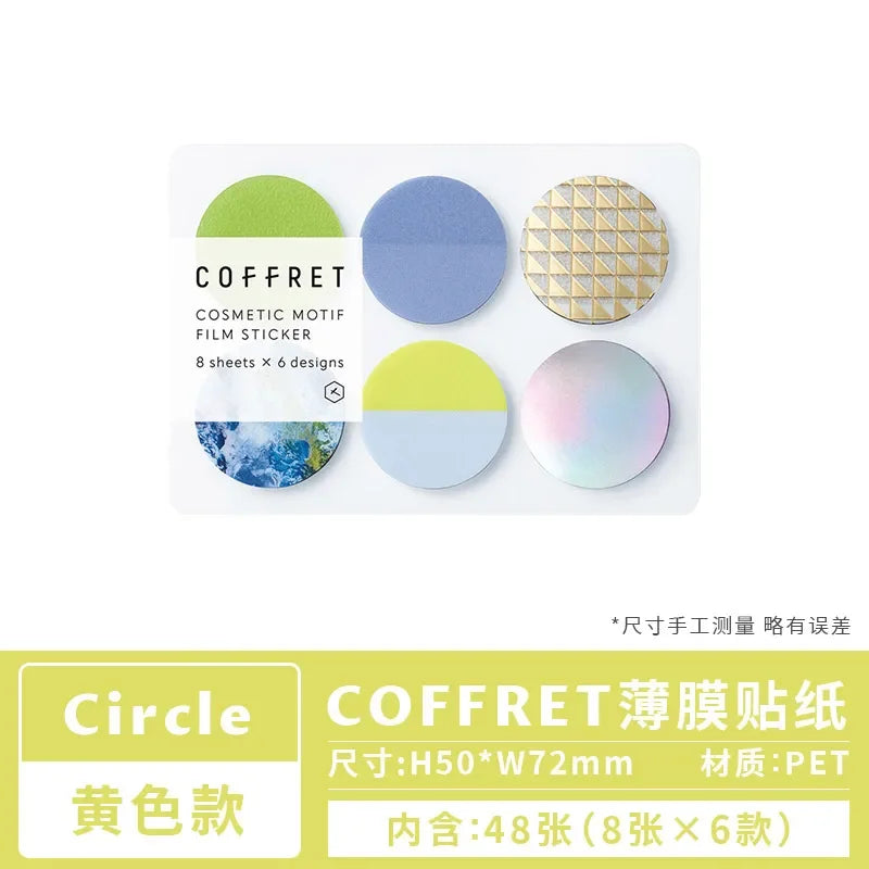 Japan Kingjim COFFRET Beauty Collection Label Sticker Colorful Translucent Creative Pattern Advanced Decoration Collage Bookmark