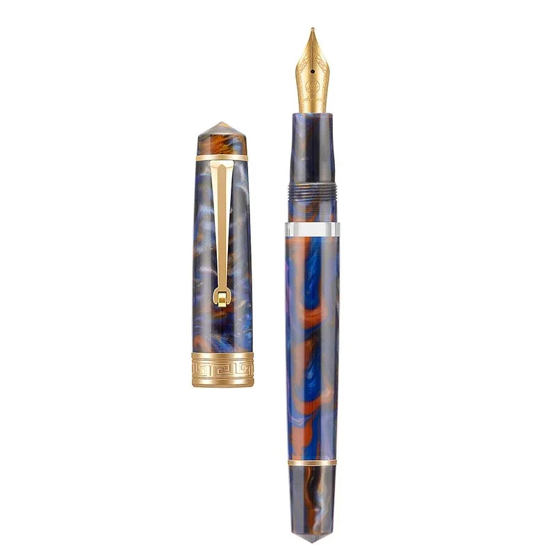Asvine P20 Piston Filling Fountain Pen Acrylic Beautiful Patterns M/F/EF Nib with Golden Clip Office School Supplies Stationery