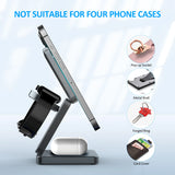 3 In 1 Foldable Magnetic Wireless Charger Stand For iPhone 16 15 14 13 Pro/Max/Plus AirPods 3/2 Station Dock Fast Charger Holder