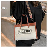 Canvas handbags women's 2023 new fashion all-match tote bag style large capacity shoulder messenger bag for woman