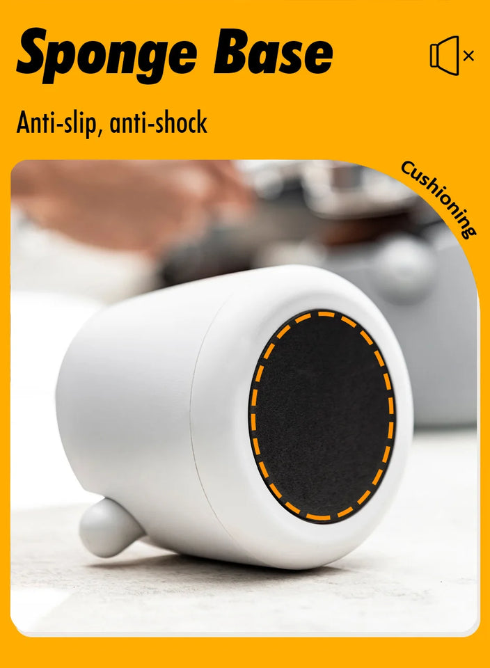 White Coffee Knock Box with Rubber Knock Bar 800ML Black Espresso Grounds Container Anti Slip Coffee Grind Waste Dump Bin