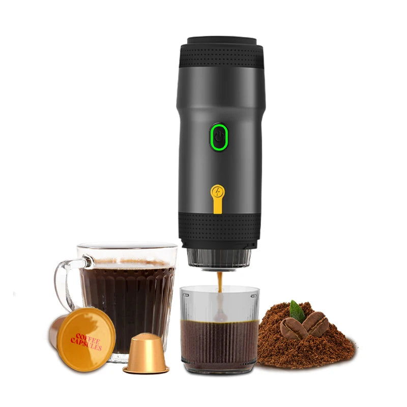 60ml portable electric wireless heating coffee machine suitable for coffee capsule/powder car travel and family camping travel