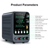 Wanptek Adjustable DC Power Supply 30V 60V 5A 10A Lab Bench Power Supply USB Interface Fast Charging Preset Voltage and Current