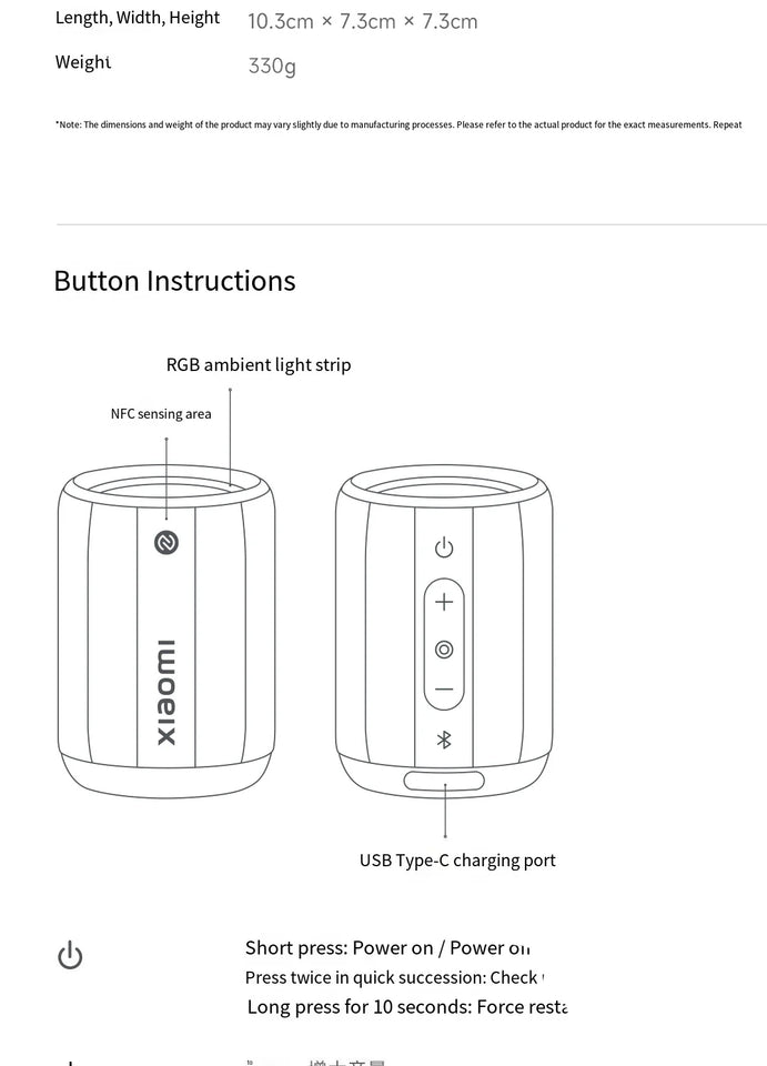 Xiaomi Mijia Smart Bluetooth Mini Wireless HD Quality Portable Speaker Column  Bluetooth 5.3 Sound Box
