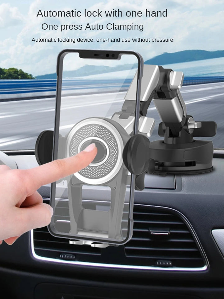 Heavy Duty Phone Mount for Car Windshield Dashboard Long Arm Suction Cup Phone Stand Holder 4.7-6.8inch Smartphone GPS Mount