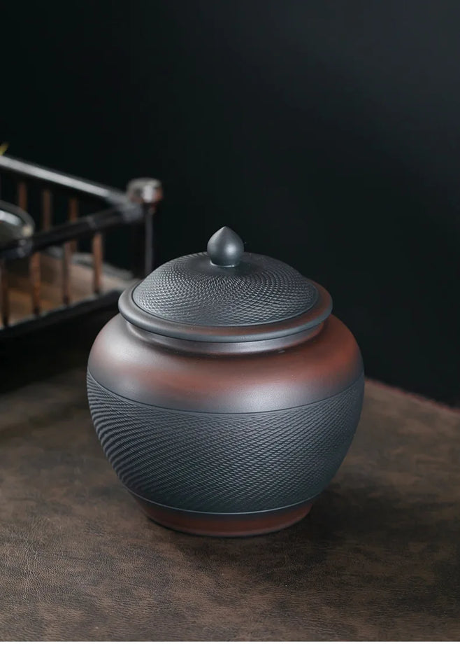 tea organizer Porcelain Purple pottery tea can Sealed moisture-proof jar ceramic purple clay awaken tea jar Pu erh storage jars