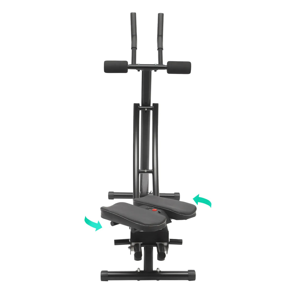 Ab Machine Foldable Abdominal Exercise Equipment Carbon Steel Foam ABS Black 3 Gears 0-180° Rotation LED Display Home Gym