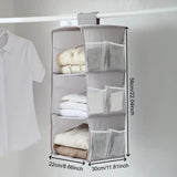 Hanging Closet Organizer and Storage, Easy Mount Foldable Hanging Closet Wardrobe Storage Shelves, Clothes Handbag Shoes