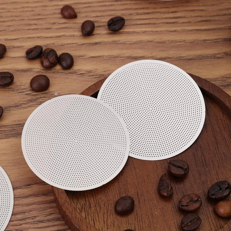 Coffee Filter Holder Stainless Steel Reusable Dripper Fine Mesh Cone Coffee Strainer Espresso Coffee Puck Screen Barista Tool
