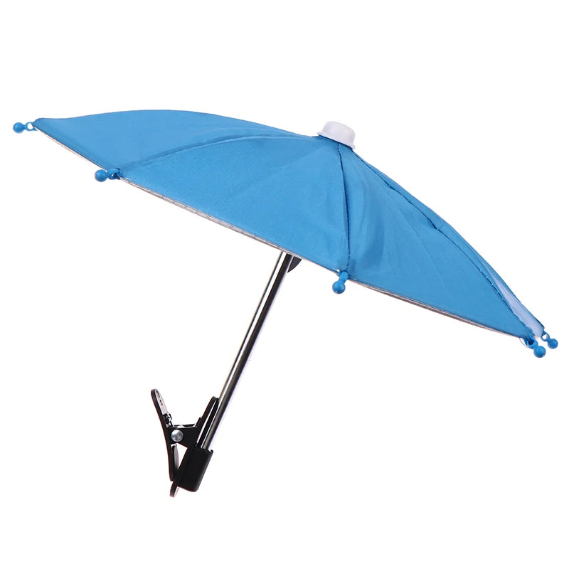 Motorcycle Mobile Phone Holder Sunshade Umbrella Waterproof Small Helmet Sunscreen Phone Stand Bracket Protect Phone From Rain