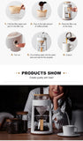 Electric Drip Coffee Maker Household Coffee Machine Tea Coffee Pot Milk