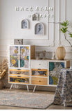American Hand-painted Living Room Cabinets Sideboards Foyer Side Cabinet Light Luxury Wine Cabinet Drawer Living Room Furniture