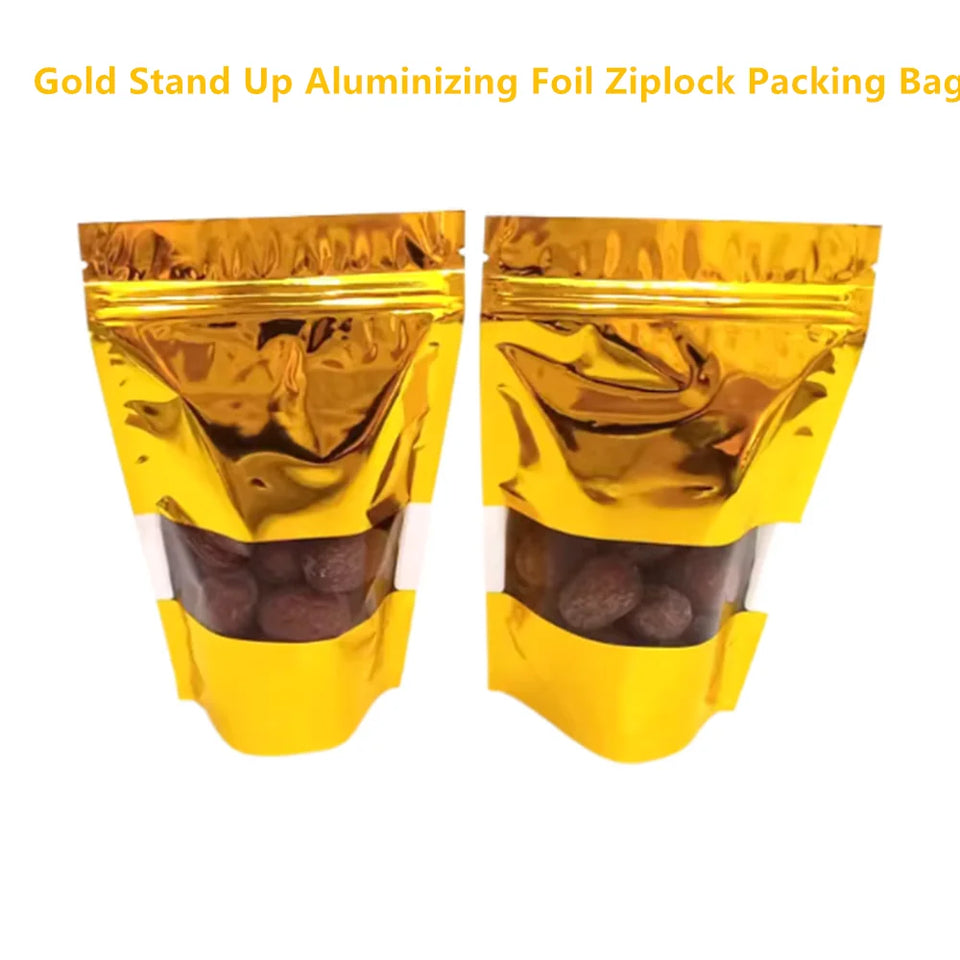 100pcs Silver Dumb Aluminum Foil Bags Heat Seal - Top Open Mylar Foil Bag Matte Surface Plastic Food Package Spices/Sauce Pouch