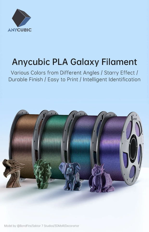 ANYCUBIC PLA Galaxy Filament Starry Effcet 3D Printer Filament Dynamic Colors PLA FDM Kobra 3 combo S1 Combo Printing Filament