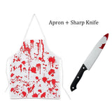 Halloween Blood Apron Set Party Butcher Costume Sharp Knife Horror Kitchen Bloody Scary Dress Up Atmosphere Cosplay Props