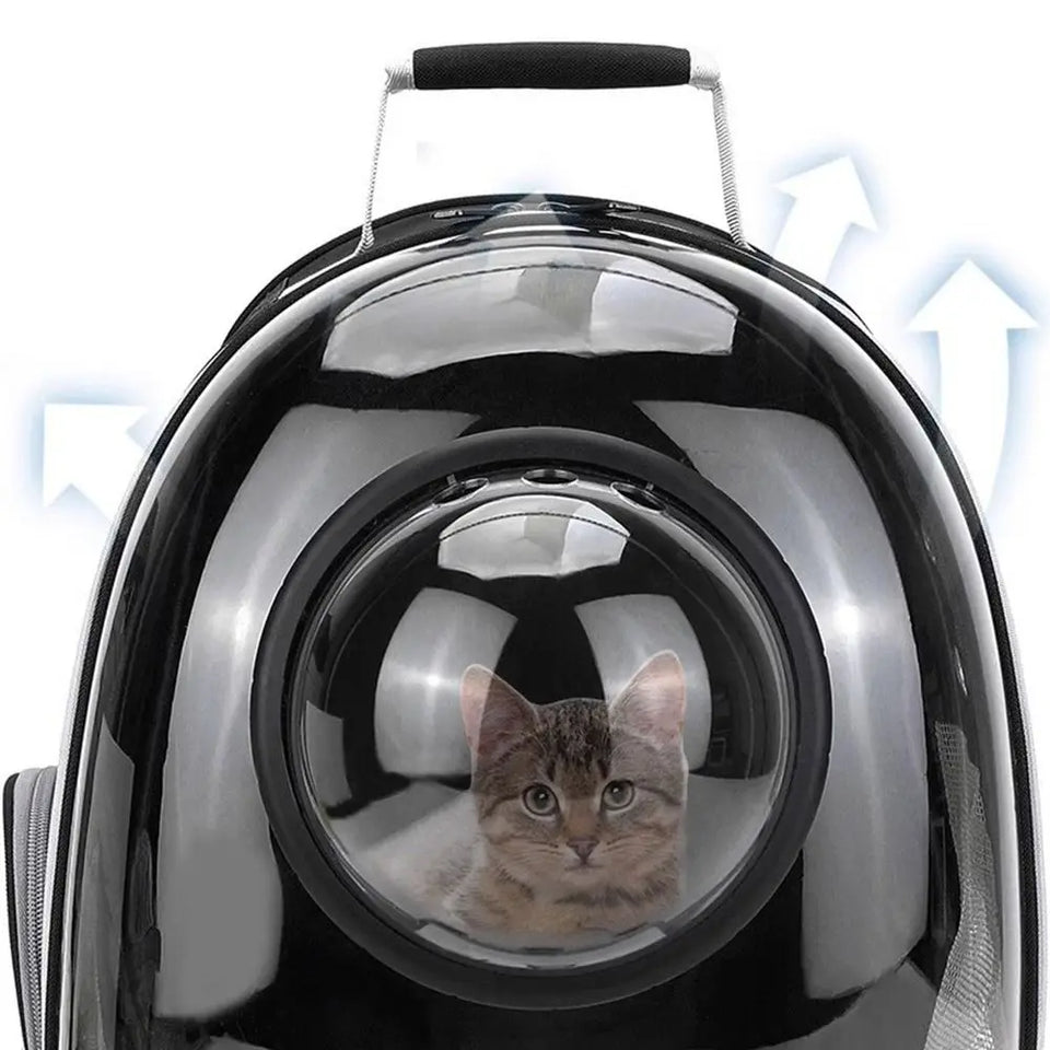Portable Transparent Pet Cat Carrier Clear Dome Space Capsule Pet Carrying Bag Breathable Cat Backpack Vet Visit