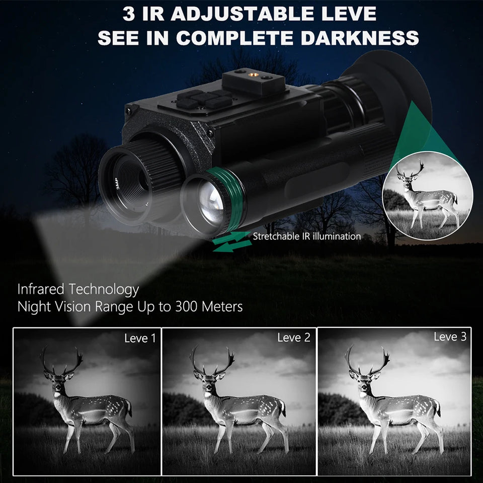 Tactical FAST Helmet NVG Night Vision Device, Hunting Riflescope IR Night Vision, Outdoor CS Shooting Training Sight Digital Cam