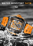 LIGE New Watches Mens Skeleton Mechanical Automatic Watch Top Brand Luxury Luminous 30M Waterproof Watch For Men reloj hombre