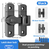 1pc Security Door Lock Handle Commercial Residential Grade Anti-Pick Lock with Adjustable 90°/180° Slide Indoor Outdoor Use