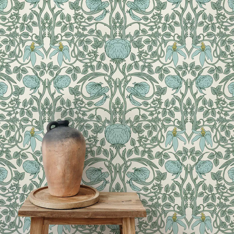 Pastel Art Nouveau Wallpaper,Peel and Stick Wallpaper For Home Decoration / Wall Art Wall Decor,Or Tradition Un-paste Wal Mural