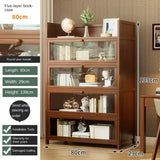 Bookshelf, bookcase, dust-proof floor-standing storage rack, household children and students storage rack with doors
