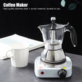 4 Cups Moka Pot Stainless Steel Coffee Pot Quickly Make Espresso Italian Coffee Machine Home Brewing Kettle for Electric Stove