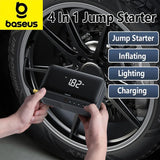 Baseus 4 In 1 Car Jump Starter with LED Lighting 600A Portable Car Battery Charger Power Bank Tire Inflator Pump Air Compressor