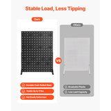 SucceBuy 1/2Sets Pegboard Display Stand 17x13in Tabletop Steel Peg Board Panel with 15 Hooks for Grocery Retail Jewelry Store