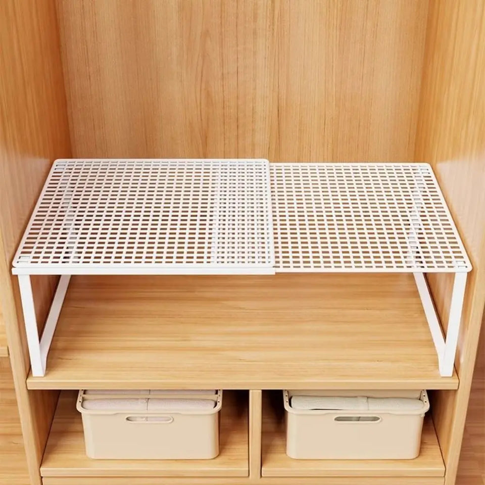 Closet Shelf Wardrobe Organizer Wardrobe Divider Board Stackable Shelves Clother Storage Rack Telescopic Adjustable